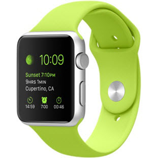 Фото товара Apple Watch Sport 38mm (Silver Aluminum Case with Green Sport Band)