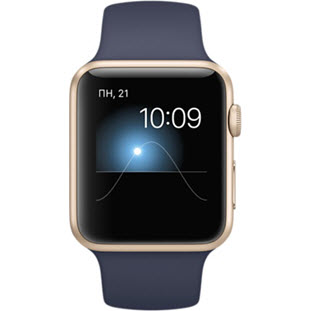 Фото товара Apple Watch Sport 42mm (Gold Aluminum Case with Midnight Blue Sport Band)