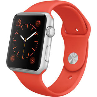 Фото товара Apple Watch Sport 42mm (Silver Aluminum Case with Orange Sport Band)