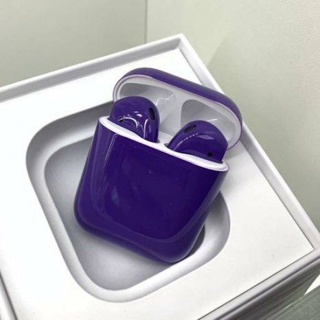 Фото товара Apple AirPods 2 Color (беспроводная зарядка чехла, gloss purple)