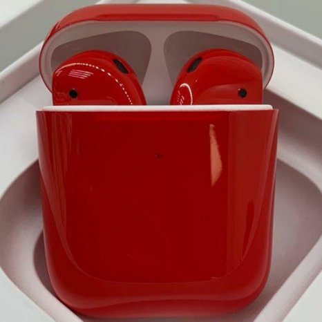 Фото товара Apple AirPods 2 Color (беспроводная зарядка чехла, gloss red)