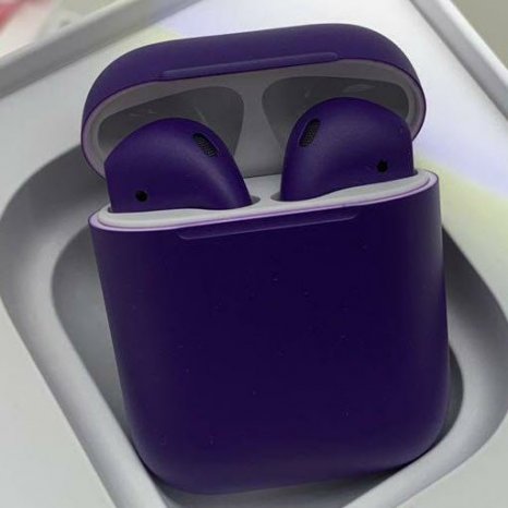 Фото товара Apple AirPods 2 Color (беспроводная зарядка чехла, matt violet)