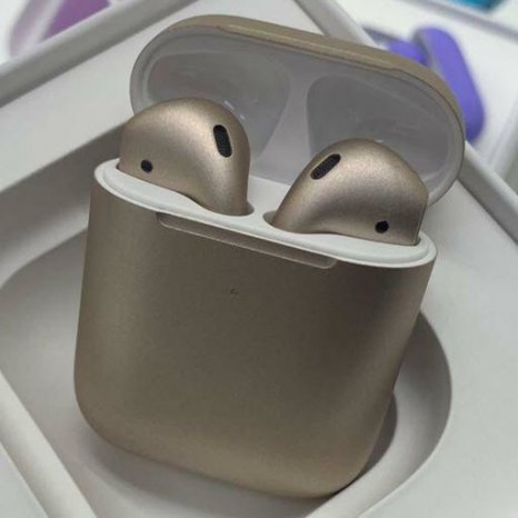 Фото товара Apple AirPods 2 Color (беспроводная зарядка чехла, metallic gold)