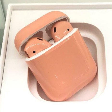 Фото товара Apple AirPods 2 Color (без беспроводной зарядки чехла, gloss apricot)