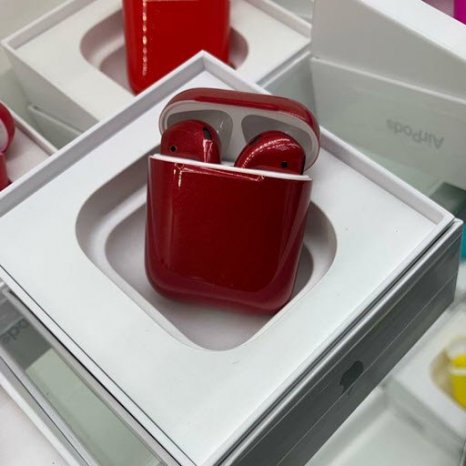 Фото товара Apple AirPods 2 Color (без беспроводной зарядки чехла, gloss cranberry)
