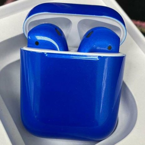 Фото товара Apple AirPods 2 Color (без беспроводной зарядки чехла, gloss medium blue)