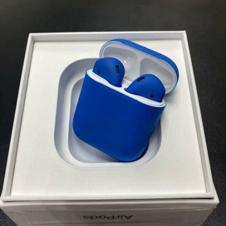 Фото товара Apple AirPods 2 Color (без беспроводной зарядки чехла, matt blue)