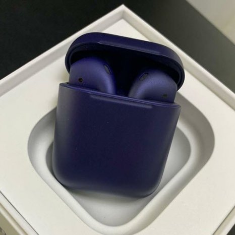 Фото товара Apple AirPods 2 Color (без беспроводной зарядки чехла, Premium matt dark blue)