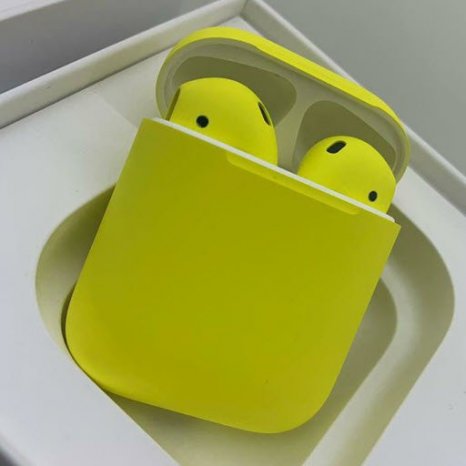 Фото товара Apple AirPods 2 Color (беспроводная зарядка чехла, matt lemon)