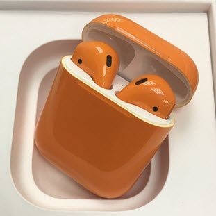 Фото товара Apple AirPods 2 Color (без беспроводной зарядки чехла, gloss orange)