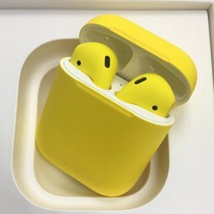 Фото товара Apple AirPods 2 Color (без беспроводной зарядки чехла, matt yellow)
