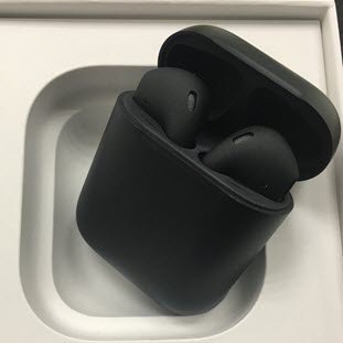 Фото товара Apple AirPods 2 Color (беспроводная зарядка чехла, Premium matt black)