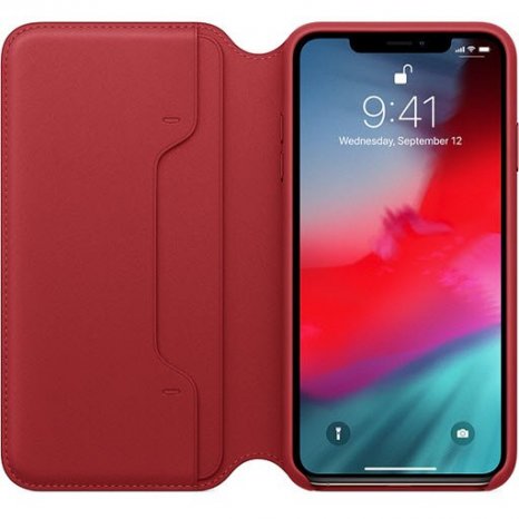 Фото товара Apple Leather Folio для iPhone XS Max (Product Red, MRX32ZM/A)