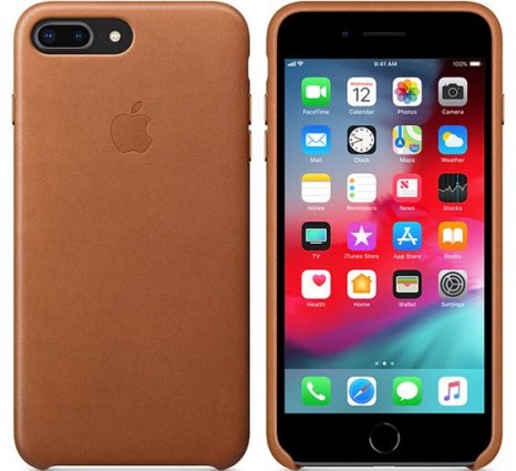Фото товара Apple Leather Case для iPhone 8 Plus/7 Plus (saddle brown, MQHK2ZM/A)