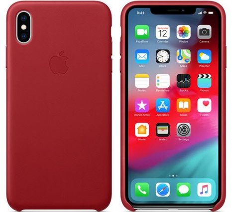 Фото товара Apple Leather Case для iPhone XS Max (Product Red, MRWQ2ZM/A)