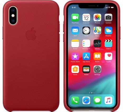 Фото товара Apple Leather Case для iPhone XS (Product Red, MRWK2ZM/A)
