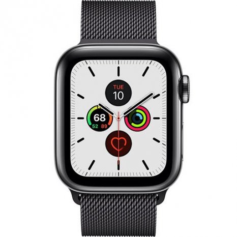 Фото товара Apple Watch Series 5 GPS + Cellular 40mm (Space Black Stainless Steel Case with Space Black Milanese Loop)