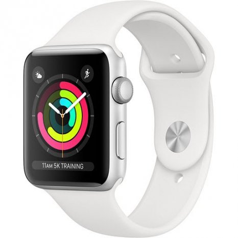 Фото товара Apple Watch Series 3 42mm (Silver Aluminum Case with White Sport Band, MTF22RU/A)
