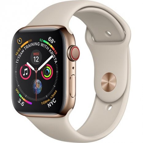 Фото товара Apple Watch Series 4 GPS + Cellular 40mm (Gold Stainless Steel Case with Stone Sport Band)