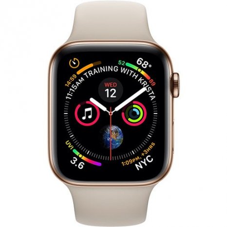 Фото товара Apple Watch Series 4 GPS + Cellular 40mm (Gold Stainless Steel Case with Stone Sport Band)