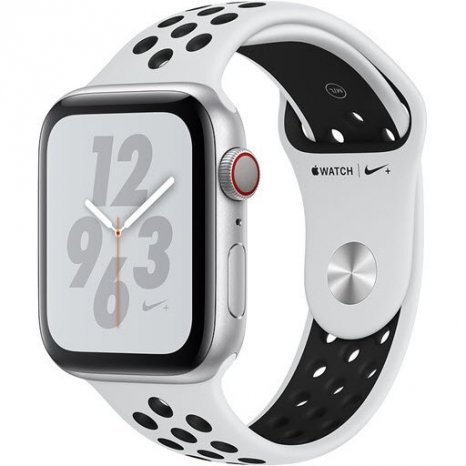 Фото товара Apple Watch Series 4 GPS + Cellular 44mm (Silver Aluminum Case with Pure Platinum/Black Nike Sport Band)