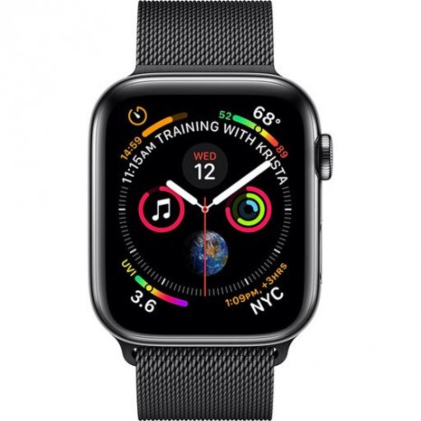 Фото товара Apple Watch Series 4 GPS + Cellular 44mm (Space Black Stainless Steel Case with Space Black Milanese Loop)