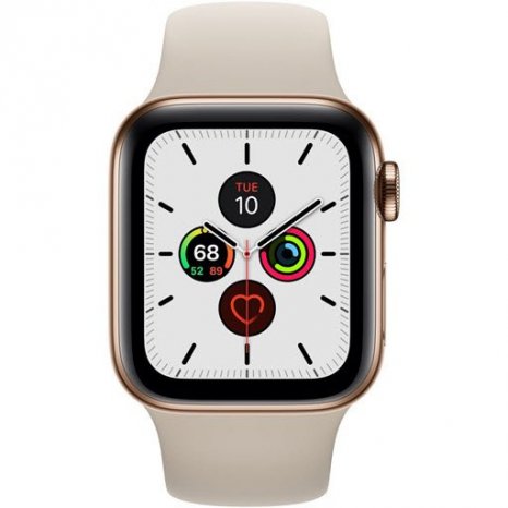 Фото товара Apple Watch Series 5 GPS + Cellular 40mm (Gold Stainless Steel Case with Stone Sport Band)