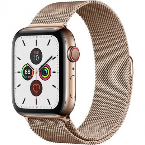 Фото товара Apple Watch Series 5 GPS + Cellular 44mm (Gold Stainless Steel Case with Gold Milanese Loop)