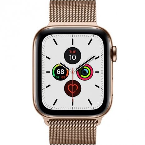 Фото товара Apple Watch Series 5 GPS + Cellular 44mm (Gold Stainless Steel Case with Gold Milanese Loop)