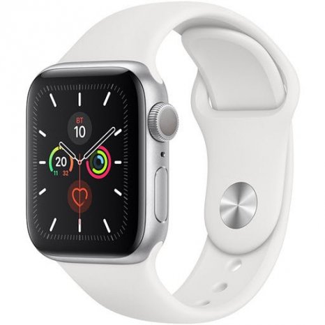 Фото товара Apple Watch Series 5 GPS 44mm (Silver Aluminium Case with White Sport Band)