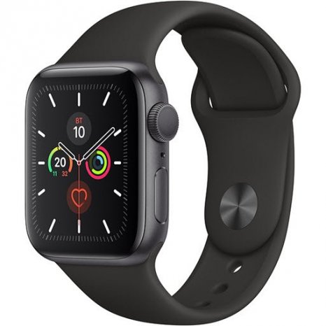 Фото товара Apple Watch Series 5 GPS 44mm (Space Gray Aluminium Case with Black Sport Band, MWVF2RU/A)