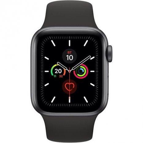 Фото товара Apple Watch Series 5 GPS 44mm (Space Gray Aluminium Case with Black Sport Band, MWVF2RU/A)