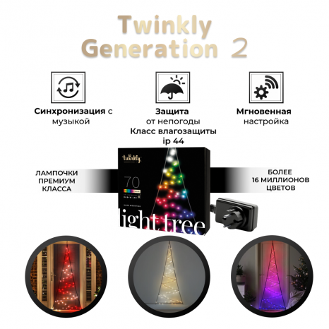 Фото товара LED Twinkly Door tree 2D на стену ( TWWT050SPP-BEU )