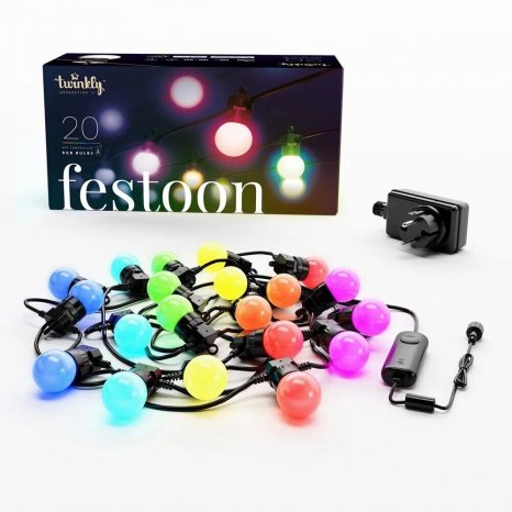 Фото товара LED Twinkly Festoon (Multicolor edition) - 20 шт. (10 м) RGB + BT + Wi-Fi (TWF020STP-BEU)