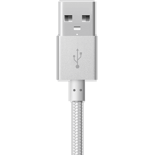 Фото товара Deppa Alum Short USB - USB Type-C (0.15м, нейлоновая оплетка, серебро)