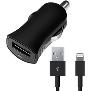 Фото товара Deppa АЗУ USB 1А, дата-кабель 8-pin для Apple, Ultra MFI (черный)