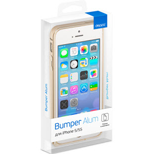 Фото товара Deppa Alum Bumper для Apple iPhone 5/5S/SE и пленка (золотой)