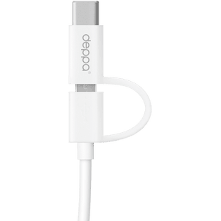 Фото товара Deppa 2 в 1: micro USB, Type-C (1.2м, белый)