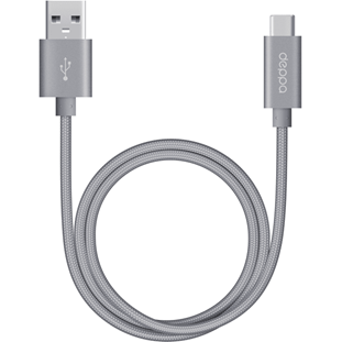 Фото товара Deppa Alum USB А 3.0 - USB Type-C (1.2м, нейлоновая оплетка, графит)