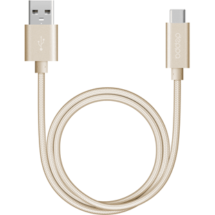 Фото товара Deppa Alum USB А 3.0 - USB Type-C (1.2м, нейлоновая оплетка, золото)