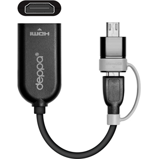 Фото товара Deppa MHL для смартфонов microUSB - HDMI (0.15м, черный)