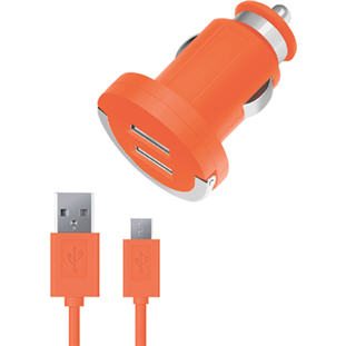 Фото товара Deppa АЗУ 2 USB 2.1А, дата-кабель microUSB, Ultra (оранжевый)