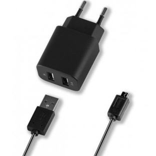 Фото товара Deppa СЗУ 2 USB 2.1А, дата-кабель microUSB, Ultra (черный)