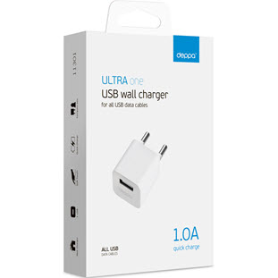 Фото товара Deppa СЗУ USB 1А, Ultra (белый)