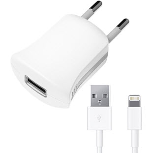 Фото товара Deppa СЗУ USB 1А, дата-кабель 8-pin для Apple, Ultra MFI (белый)