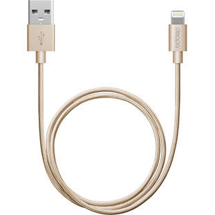 Фото товара Deppa USB - 8-pin для Apple (MFI, 1.2м, нейлоновая оплетка, золотой)