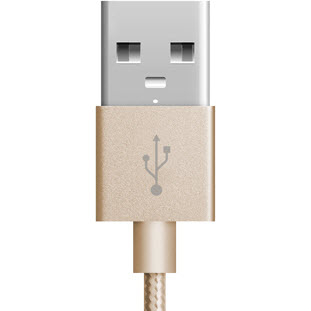 Фото товара Deppa USB - 8-pin для Apple (MFI, 1.2м, нейлоновая оплетка, золотой)