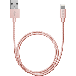 Фото товара Deppa USB - 8-pin для Apple (MFI, 1.2м, нейлоновая оплетка, розовый)