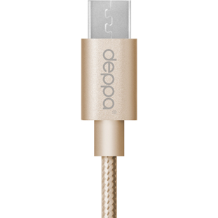 Фото товара Deppa USB - micro USB (1.2м, нейлоновая оплетка, золотой)