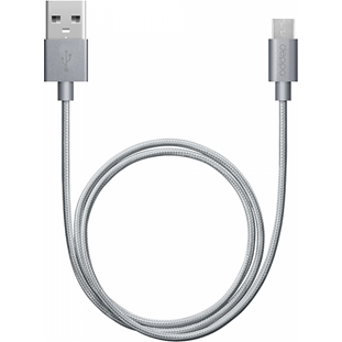 Фото товара Deppa USB - micro USB (1.2м, нейлоновая оплетка, графит)